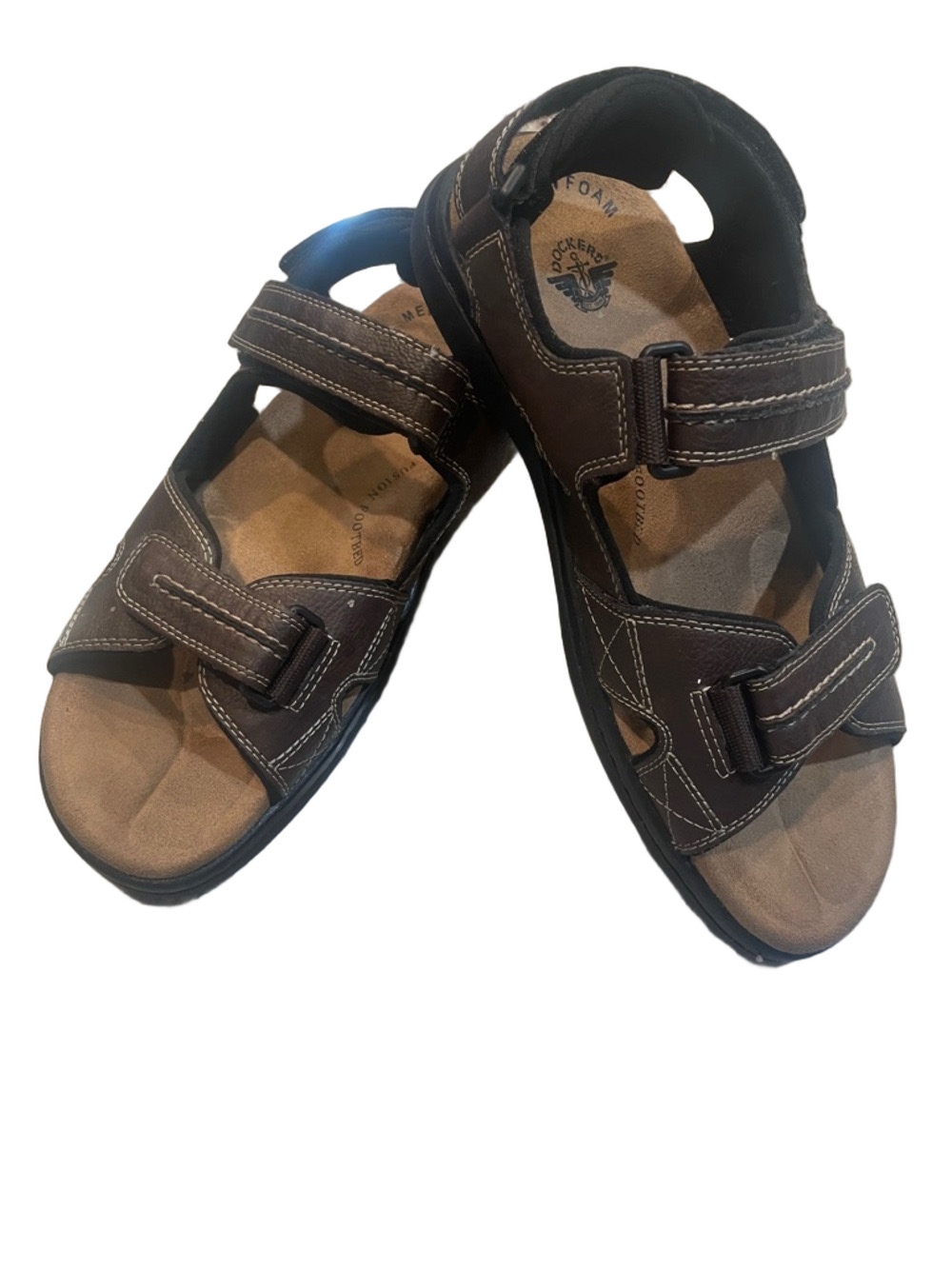 Dockers Brown Double-Strap Open-Toe Sandals